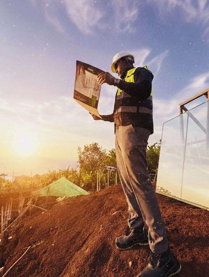 Ngazi Construction team planning a building project in Kigali